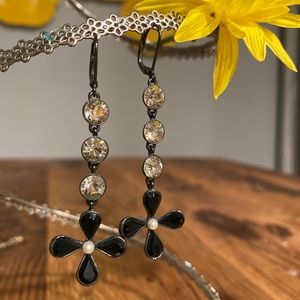 ✨Sparkling Givenchy Crystal Flower Drop Earrings